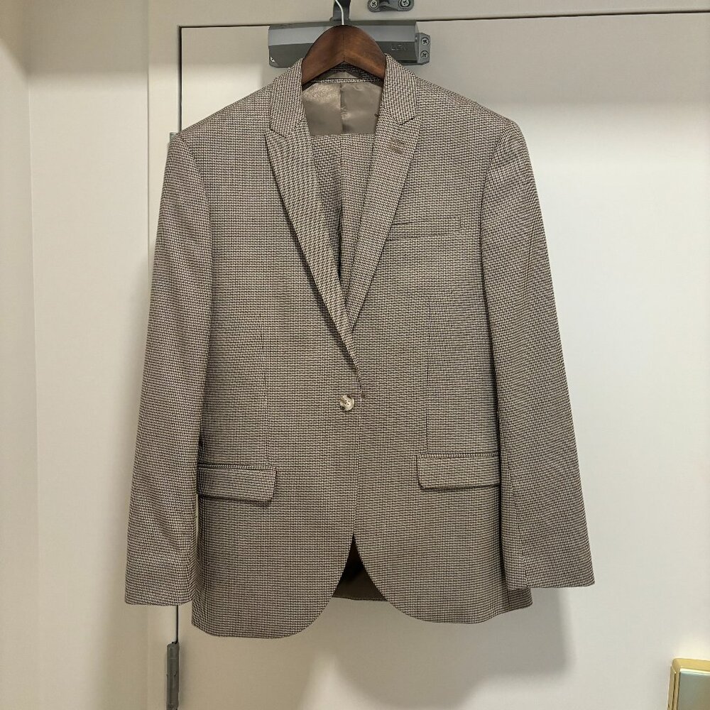 Topman Brown Houndstooth Suit